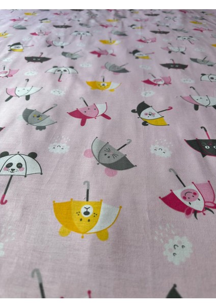 %100 Pamuklu Şemsiye Desenli Çocuk Nevresim Takımı (Pembe) - Emnvizyontekstil fırsatları