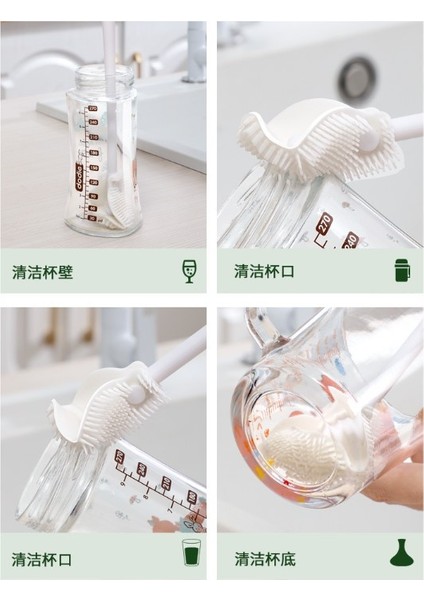 Kavanoz ve Biberon Yıkama Fırçası Silikon Beyaz (5332) indirimleri