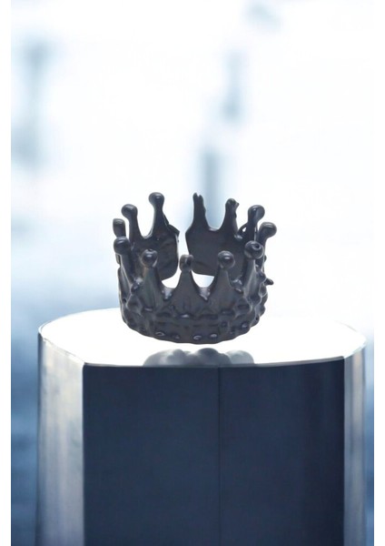 Mat Siyah Ayarlanabilir Yüzük Soyulmaz Kararmaz Motorcu Taç Yüzük