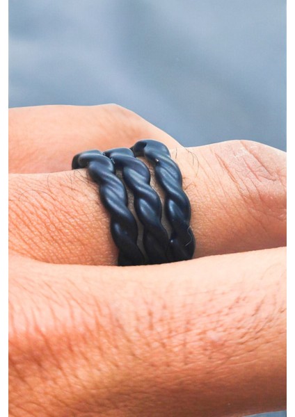 Mat Siyah Ayarlanabilir Yüzük Soyulmaz Kararmaz Motorcu Sarmal Yüzük fiyatları