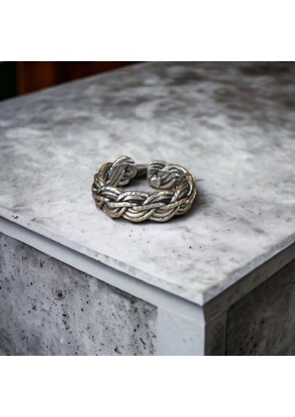 4 Adet 925 Ayar Gümüş Kaplama Ayarlanabilir El Yapımı Erkek Kadın Tarz Yüzük Seti modelleri