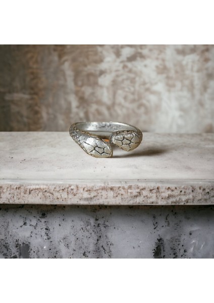 4 Adet 925 Ayar Gümüş Kaplama Ayarlanabilir El Yapımı Erkek Kadın Yılan Yüzük Seti modelleri