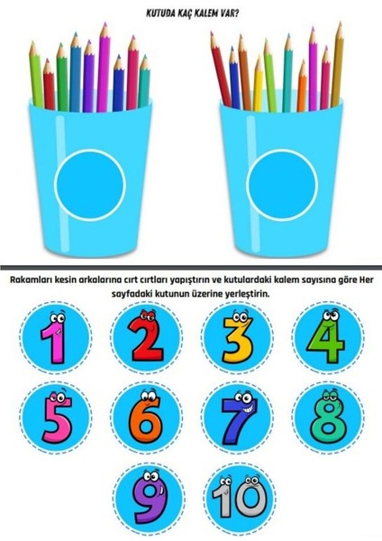 Saymayı Öğreten Kalem Sayma Aktivitesi (Cırt Cırtlı) fiyatları