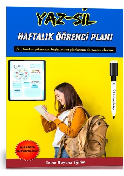 Öğrenci Plan Defteri Yaz-Sil (Günlük-Haftalık)
