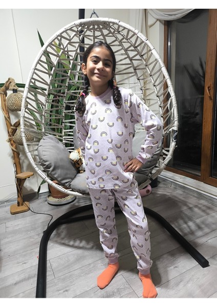 Kız-Erkek Bebek- Çocuk Pijama Takımı %100 Pamuk Uzun Kollu Yuvarlak Yaka Mevsimlik