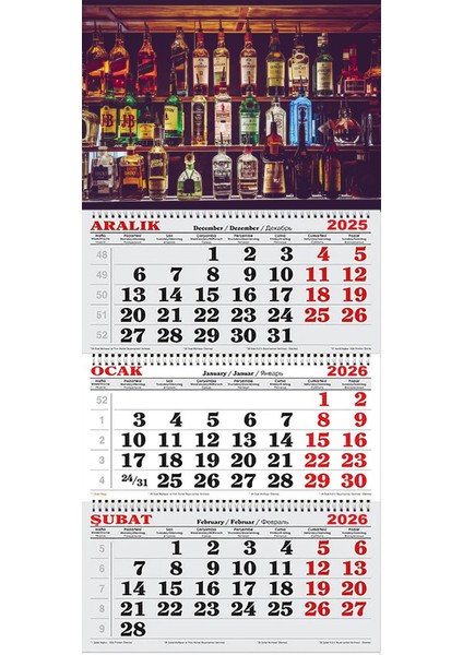 2026 Yılı Gemici Takvimi ---Şişeler