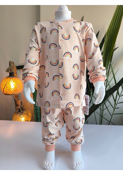 Kız-Erkek Bebek- Çocuk Pijama Takımı %100 Pamuk Uzun Kollu Önü Çıtçıtlı Mevsimlik indirimleri