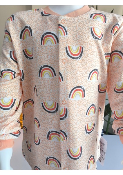 Kız-Erkek Bebek- Çocuk Pijama Takımı %100 Pamuk Uzun Kollu Önü Çıtçıtlı Mevsimlik