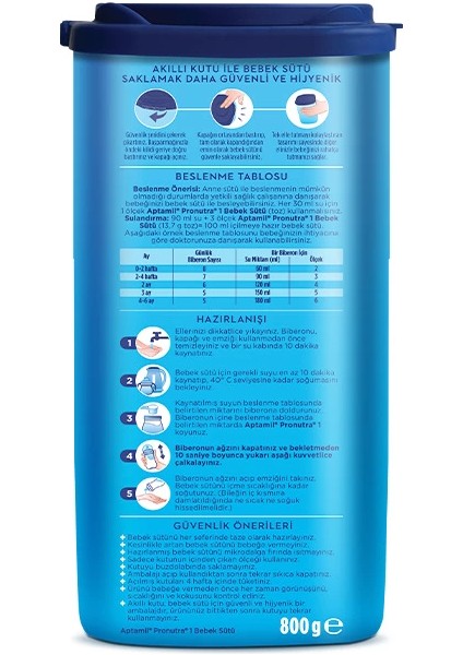 Bfs Aptamil Bebek Sütü Maması No1 0-6 Ay 800 gr indirimleri