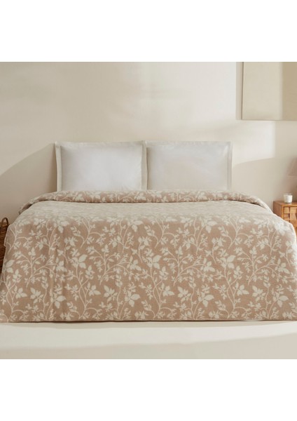 Cintia Çift Kişilik Akrilik Battaniye Sütlü Kahve