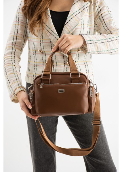 Glc Kadın Çok Gözlü Siyah Vizon Garnili Ayarlanbilir Çapraz Askılı El ve Omuz Çantası S-1422