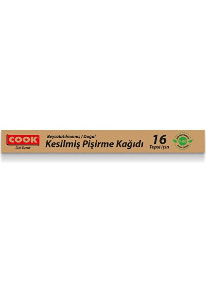 2 Adet Cook Kesilmiş Pişirme Kağıdı Doğal 16'lı