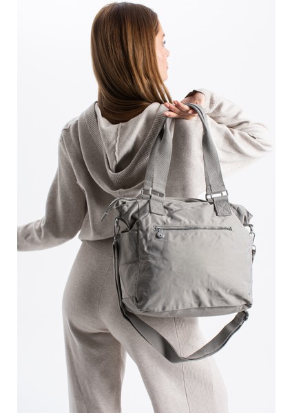 Sanmorris Glc Kadın Büyük Boy Bölmeli Suya Dayanıklı Krinkıl Kumaş Çapraz ve Omuz Askılı ÇANTA7002 indirimleri