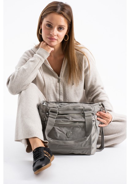 Sanmorris Glc Kadın Büyük Boy Bölmeli Suya Dayanıklı Krinkıl Kumaş Çapraz ve Omuz Askılı ÇANTA7002