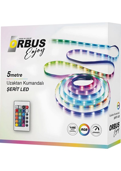 2 Adet Orbus Uzaktan Kumandalı Şerit LED 5 Metre Rgb Fişli fiyatları