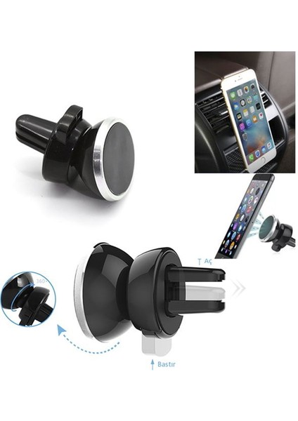 Mıknatıslı Telefon Tutucu - Siyah - 7 cm