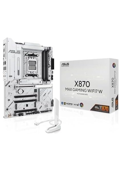 X870 Max Gamıng Wıfı7 W Amd X870 Am5 Ddr5 8000 HDMI 2xusb4 3x M2 Usb3.2 Wifi 7 + Bt Aura Rgb 5gbit Lan Atx 12+2+1 Güç Aşamaları, Çift Usb4, 3xm.2 Slot, Advanced Aı Pc-Ready, Beyaz Tasarım fiyatları