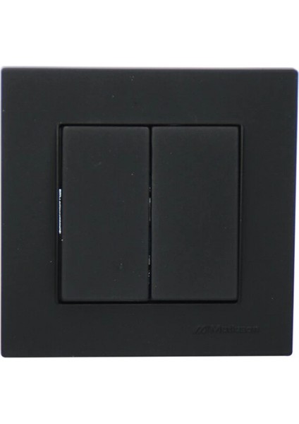 Mutlusan RİTA-2220 402 0284 Poşetli Siyah - Komütatör - 2li Anahtar Priz Vidalı - Çerçeveli (K95)