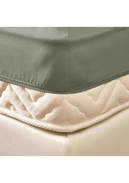 Soft Basic Çift Kişilik Lastikli Çarşaf - Yeşil - 180X200 cm fiyatları
