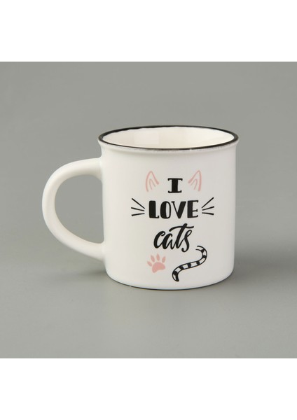 Star Cat Porselen Kupa - Asorti - 210 ml