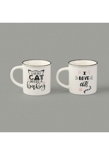 Star Cat Porselen Kupa - Asorti - 210 ml modelleri