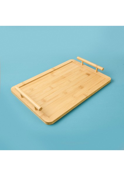 Kulplu Bambu Tepsi - Krem - 27X40 cm fiyatları