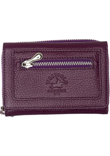 Saxa Kağıt Para ve Bol Kart Bölmeli Hakiki Deri Kadın Kartlık Cüzdan - Mürdüm fırsatları