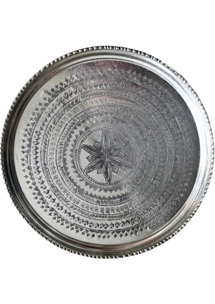 52 cm El Işlemeli Otantik Desenli Kalın Urfa Bakır Tepsi - KALAYLI-TPS447 fiyatları