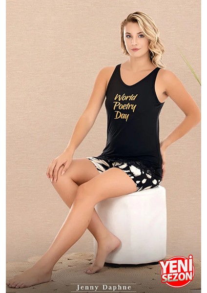Lady Desenli Şort Dantelli Şortlu Pijama Takımı modelleri