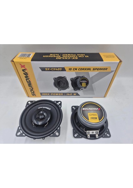 10CM Hoparlör - Soundmax SX-CX420 Torpido ve Kapı Hoparlörü - Soundmax 10CM Koaksiyel Hoparlör
