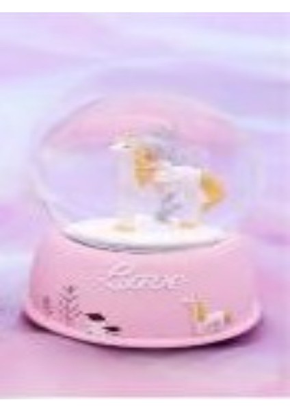 Yeni Doğan Kız Bebek Hediyesi Doğum Tebrik Hediyesi Doğum Günü Hediyesi Unicorn Sulu Kar Küresi