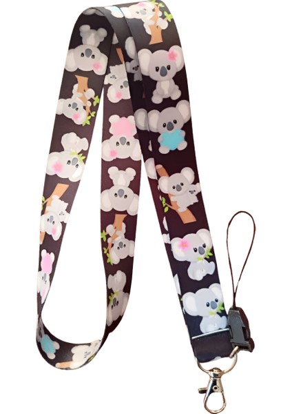 Sevimli Koalo Desenli Boyun Askı Ipi ve Telefon Askısı + Kartlık