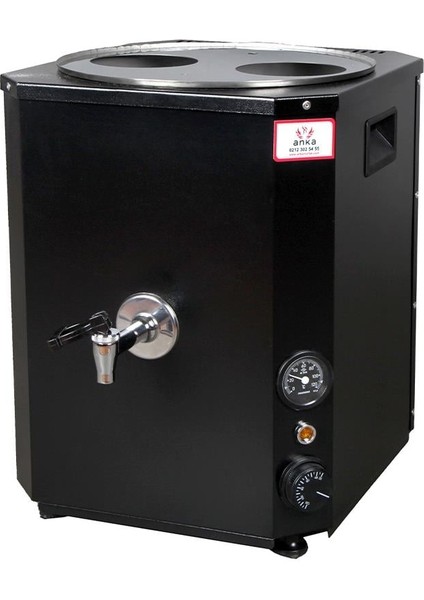 Yeni Nesil Çay Makinası 2 Demlikli 25 Litre Siyah