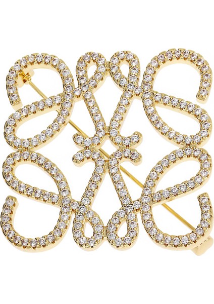 Kadın Love Model Taşlı Broş