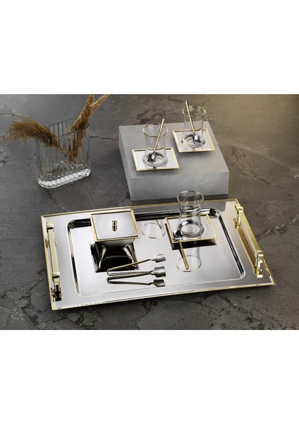 Siena Gold 40 Parça Paslanmaz Çelik Çay Seti Takımı 304 - 18/10 Premium