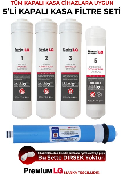 Su Arıtma Filtresi – Kapalı Kasa Su Arıtma Cihazlarına Uygun 5’li Filtre Seti
