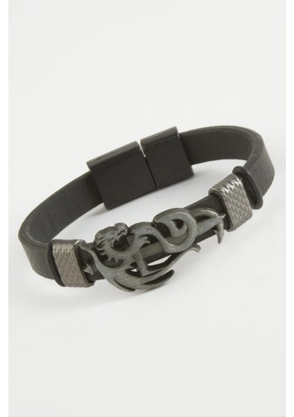 Ejderha Kaliteli Mıknatıslı Suni Deri Bileklik