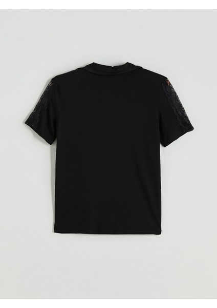 Yeni Sezon Gömlek Yaka Dantel Detaylı Kadın Pijama Üstü fiyatları