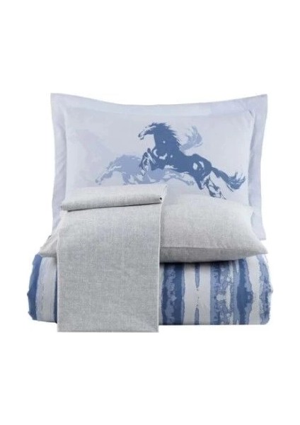 Hobby Çift Kişilik Poplin Nevresim Cascade Lacivert modelleri