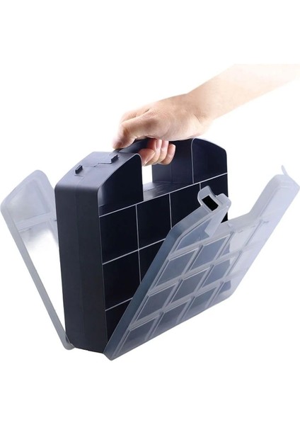 Organizer Kutu Çift Taraflı 24 Bölmeli Küçük Malzeme Alet Takım Çantası Vidasız modelleri