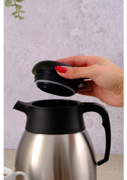 1200P Premium Termos - Paslanmaz Çelik Çay Termosu 2 Lt Siyah