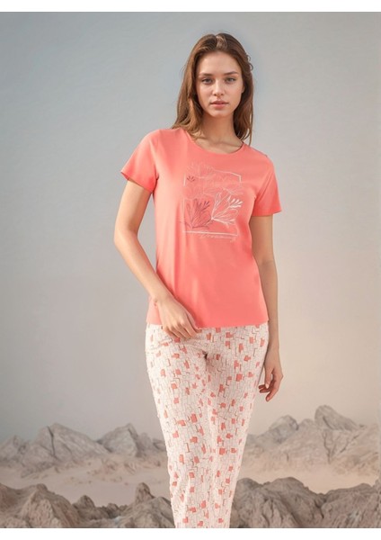 Kadın Giyim Pamuklu Kısa Kol 2'li Pijama Takımı LL.AR01.NE00.TT09 modelleri