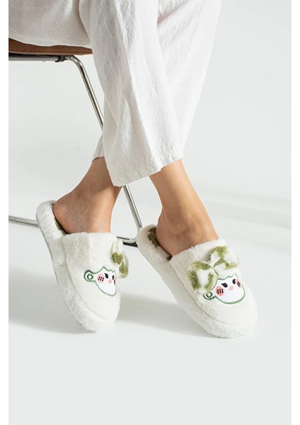 Bubu Kadın Peluş Içi Tüylü Kaydırmaz Rahat Taban Fiyonklu Kışlık Ev Terliği fiyatları