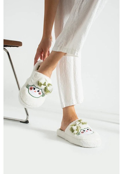 Bubu Kadın Peluş Içi Tüylü Kaydırmaz Rahat Taban Fiyonklu Kışlık Ev Terliği modelleri