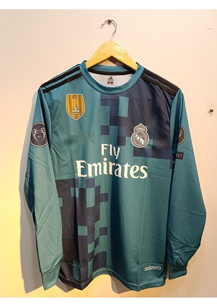 Real Madrid Ronaldo Uzun Kol Turkuaz Futbol Forması