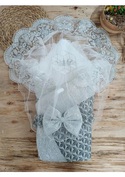 Litaetrend Yenidoğan Ultralüks Piramit Desenli Güpürlü Bebek Battaniyesi Kundak Gümüş fiyatları