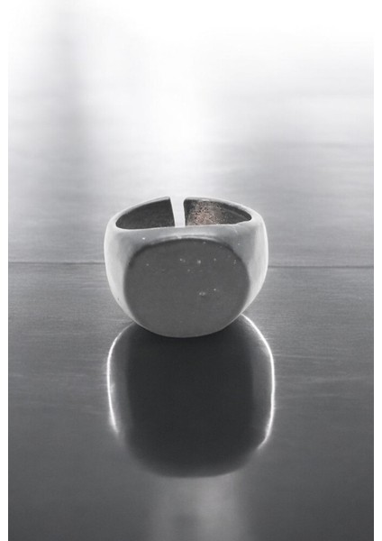 Mat Siyah Ayarlanabilir Yüzük Soyulmaz Kararmaz Şovalye Yüzük