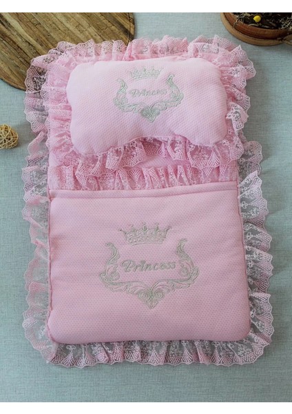 Litaetrend Yenidoğan Sahra Taç Nakışlı Trilüks 2li Alt Açma Seti Pembe fiyatları