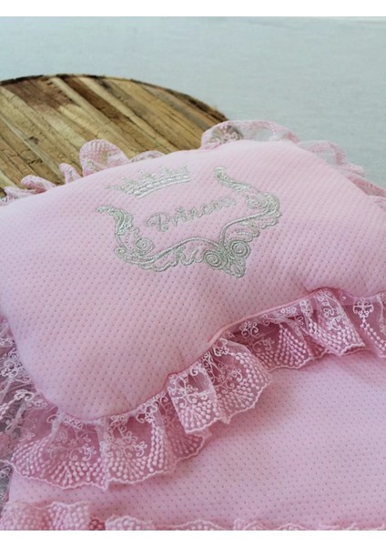 Litaetrend Yenidoğan Sahra Taç Nakışlı Trilüks 2li Alt Açma Seti Pembe modelleri