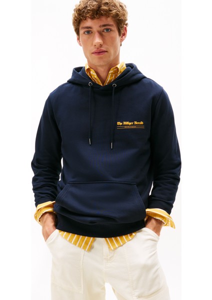 Kapüşon Yaka Mavi Erkek Sweatshırt MW0MW40065DW5_HILFIGER Herald Graph fiyatları